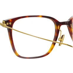 Linda Farrow - Gehry Rectangular Optical Glasses in Tortoiseshell  Yellow Gold - LF37C2OPT - Linda Farrow Eyewear - Avvenice