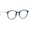 Linda Farrow - Gray Oval Optical Glasses in Blue - LF02AC16OPT - Linda Farrow Eyewear - Avvenice