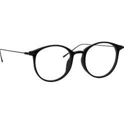 Linda Farrow - Gray Oval Optical Frame in Black and Nickel - LFL1103C14OPT - Linda Farrow Eyewear - Avvenice