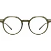 Linda Farrow - Griffin Oval Optical Glasses in Green - LF50C4OPT - Linda Farrow Eyewear - Avvenice