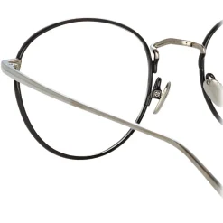 Linda Farrow - Harrison Oval Optical Glasses in Black White Gold - LFL940C2OPT - Linda Farrow Eyewear - Avvenice