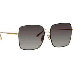 Linda Farrow - Hina Square Sunglasses in Black - LFL1458C1SUN - Linda Farrow Eyewear - Avvenice