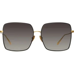 Linda Farrow - Hina Square Sunglasses in Black - LFL1458C1SUN - Linda Farrow Eyewear - Avvenice