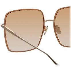Linda Farrow - Hina Square Sunglasses in Tobacco - LFL1458C2SUN - Linda Farrow Eyewear - Avvenice