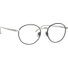 Linda Farrow - Hoffman Oval Optical Glasses in Black White Gold - LFL1034C2OPT - Linda Farrow Eyewear - Avvenice
