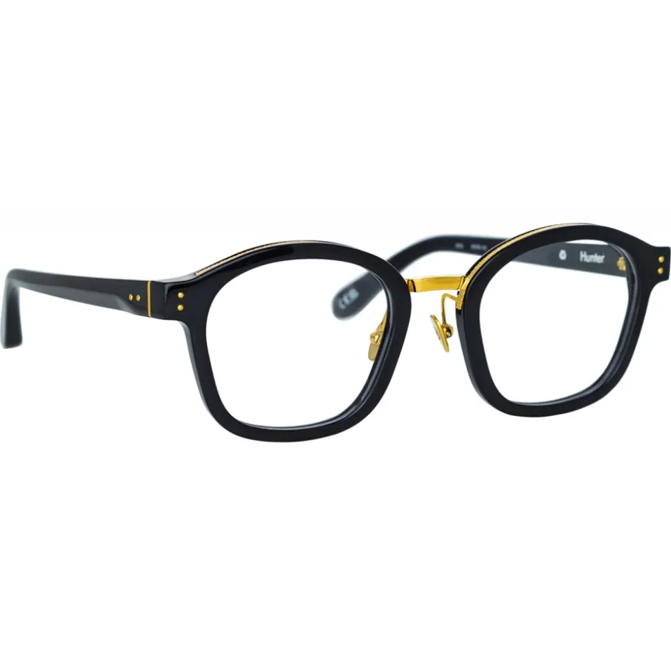 Linda Farrow - Hunter D-Frame Optical Glasses in Black - LFL1350C1OPT - Linda Farrow Eyewear - Avvenice