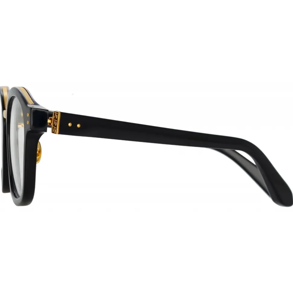 Linda Farrow - Hunter D-Frame Optical Glasses in Black - LFL1350C1OPT - Linda Farrow Eyewear - Avvenice