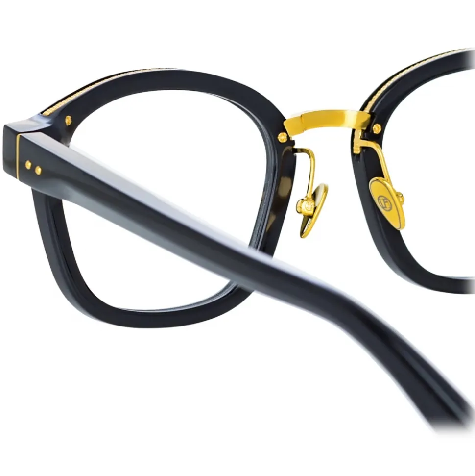 Linda Farrow - Hunter D-Frame Optical Glasses in Black - LFL1350C1OPT - Linda Farrow Eyewear - Avvenice