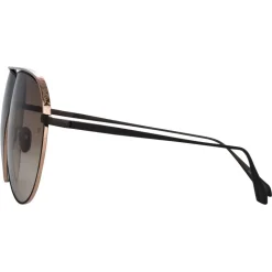 Linda Farrow - Hura Aviator Sunglasses in Black - LFL1263C1SUN - Linda Farrow Eyewear - Avvenice