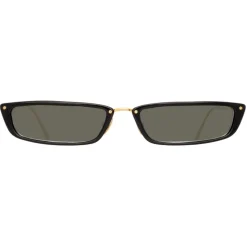 Linda Farrow - Issa C1 Rectangular Sunglasses in Black - LFL838C1SUN - Linda Farrow Eyewear - Avvenice