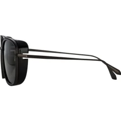 Linda Farrow - Jarvis Aviator Sunglasses in Black and Nickel - LFL1441C1SUN - Linda Farrow Eyewear - Avvenice