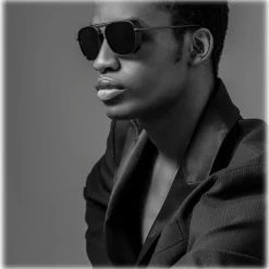 Linda Farrow - Jarvis Aviator Sunglasses in Black and Nickel - LFL1441C1SUN - Linda Farrow Eyewear - Avvenice