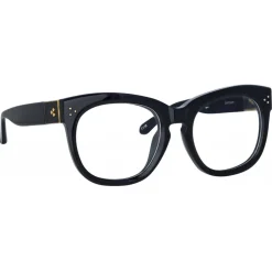 Linda Farrow - Jenson D-Frame Optical Glasses in Black - LFL1384C3OPT - Linda Farrow Eyewear - Avvenice