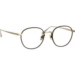 Linda Farrow - Jules Oval Optical Glasses in Light Gold Brown - LFL1233C4OPT - Linda Farrow Eyewear - Avvenice