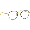 Linda Farrow - Jules Oval Optical Glasses in Yellow Gold Black - LFL1233C1OPT - Linda Farrow Eyewear - Avvenice