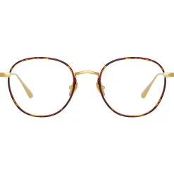 Linda Farrow - Jules Oval Optical Glasses in Yellow Gold Tortoiseshell - LFL1233C3OPT - Linda Farrow Eyewear - Avvenice