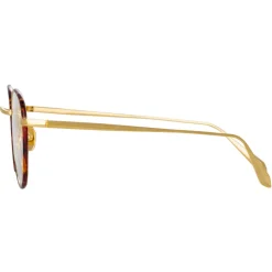 Linda Farrow - Jules Oval Optical Glasses in Yellow Gold Tortoiseshell - LFL1233C3OPT - Linda Farrow Eyewear - Avvenice