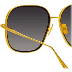 Linda Farrow - Juliana Oversized Sunglasses in Yellow Gold - LFL1394C2SUN  - Linda Farrow Eyewear - Avvenice