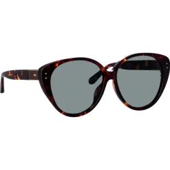 Linda Farrow - Katia Cat Eye Sunglasses in Tortoiseshell - LFL1417C3SUN - Linda Farrow Eyewear - Avvenice