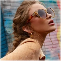 Linda Farrow - Katia Cat Eye Sunglasses in Saffron - LFL1417C5SUN - Linda Farrow Eyewear - Avvenice