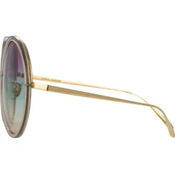 Linda Farrow - Kew Oversized Sunglasses in Truffle - LFL457C36SUN - Linda Farrow Eyewear - Avvenice