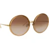 Linda Farrow - Kew Oversized Sunglasses in Tobacco - LFL457C37SUN - Linda Farrow Eyewear - Avvenice
