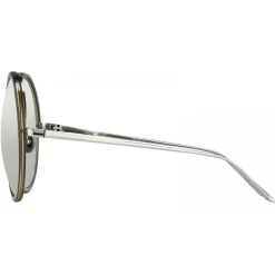 Linda Farrow - Kew Round Sunglasses in Truffle - LFL457C12SUN - Linda Farrow Eyewear - Avvenice
