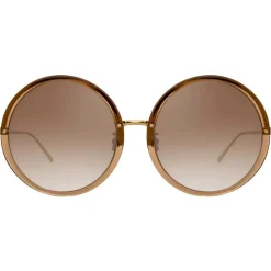 Linda Farrow - Kew Round Sunglasses in Brown - LFLC457C34SUN - Linda Farrow Eyewear - Avvenice