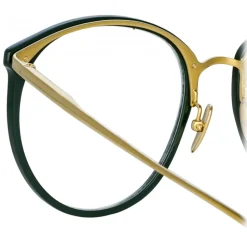 Linda Farrow - Kings Oval Optical Glasses in Green - LFL747C28OPT - Linda Farrow Eyewear - Avvenice