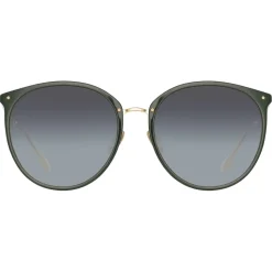 Linda Farrow - Kings Oval Sunglasses in Green - LFL747C26SUN - Linda Farrow Eyewear - Avvenice