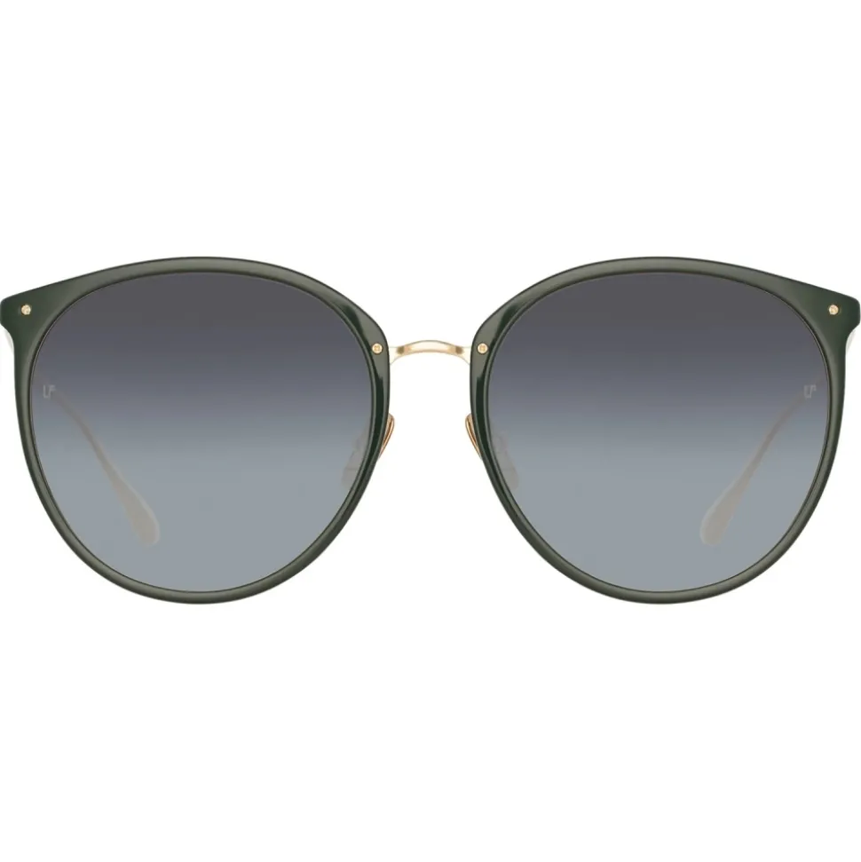 Linda Farrow - Kings Oval Sunglasses in Green - LFL747C26SUN - Linda Farrow Eyewear - Avvenice