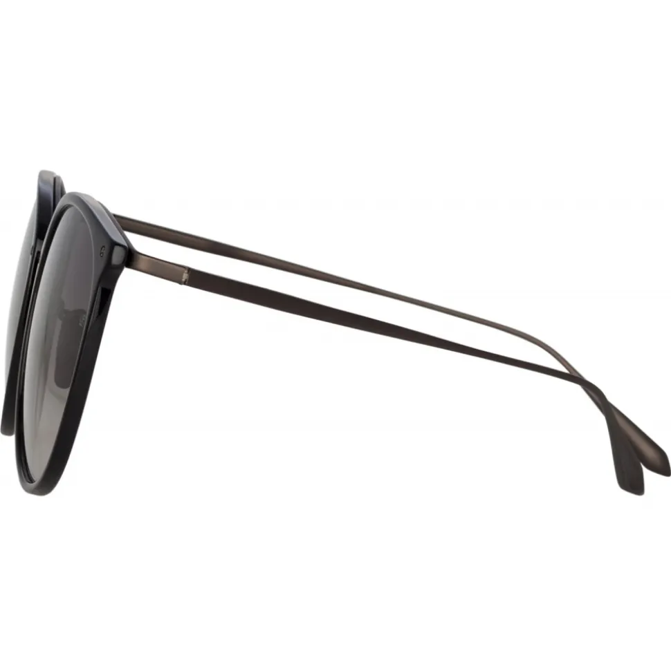 Linda Farrow - Kings Oval Sunglasses in Matt Black - LFL747C30SUN - Linda Farrow Eyewear - Avvenice