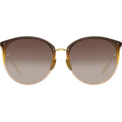 Linda Farrow - Kings Oval Sunglasses in Brown Gradient - LFL747C27SUN - Linda Farrow Eyewear - Avvenice