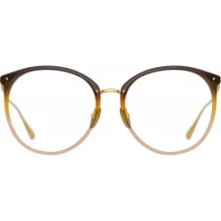 Linda Farrow - Kings Oval Optical Glasses in Brown - LFL747C29OPT - Linda Farrow Eyewear - Avvenice