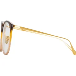 Linda Farrow - Kings Oval Optical Glasses in Brown - LFL747C29OPT - Linda Farrow Eyewear - Avvenice
