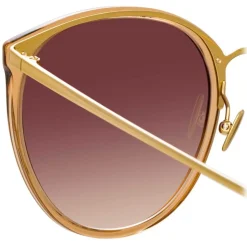 Linda Farrow - Kings Oversized Sunglasses in Brown - LFLC747C20SUN - Linda Farrow Eyewear - Avvenice