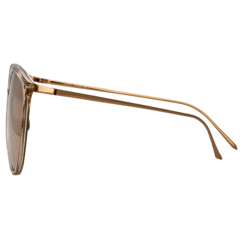Linda Farrow - Kings Oversized Sunglasses in Rose Gold Transparent - LFL747C5SUN - Linda Farrow Eyewear - Avvenice