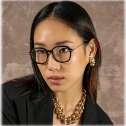 Linda Farrow - Lane Square Optical Frame in Black (Asian Fit) - Linda Farrow Eyewear - Avvenice
