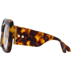 Linda Farrow - Lavinia Rectangular Optical Glasses in Tortoiseshell - LFL995C7OPT - Linda Farrow Eyewear - Avvenice