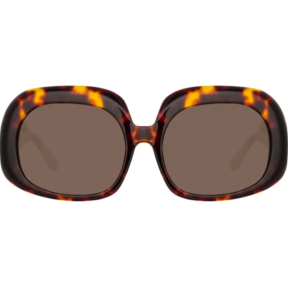 Linda Farrow - Lea Oversized Sunglasses in Tortoiseshell - LFL1289C2SUN - Linda Farrow Eyewear - Avvenice