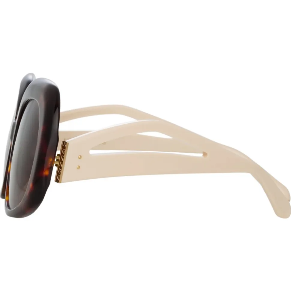 Linda Farrow - Lea Oversized Sunglasses in Tortoiseshell - LFL1289C2SUN - Linda Farrow Eyewear - Avvenice