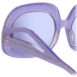 Linda Farrow - Lea Oversized Sunglasses in Purple - LFL1289C4SUN - Linda Farrow Eyewear - Avvenice
