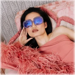 Linda Farrow - Lea Oversized Sunglasses in Purple - LFL1289C4SUN - Linda Farrow Eyewear - Avvenice