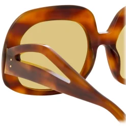 Linda Farrow - Lea Oversized Sunglasses in Horn - LFL1289C3SUN - Linda Farrow Eyewear - Avvenice