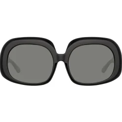 Linda Farrow - Lea Oversized Sunglasses in Black - LFL1289C1SUN - Linda Farrow Eyewear - Avvenice