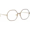 Linda Farrow - Leif Oversized Optical Glasses in Yellow Gold Black - LFL1148C6OPT - Linda Farrow Eyewear - Avvenice