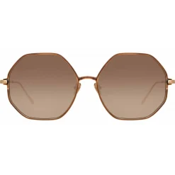 Linda Farrow - Leif Oversized Sunglasses in Rose Gold Brown - LFL1148C3SUN - Linda Farrow Eyewear - Avvenice