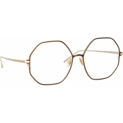 Linda Farrow - Leif Oversized Optical Glasses in Light Gold Brown - LFL1148C7OPT - Linda Farrow Eyewear - Avvenice