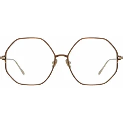 Linda Farrow - Leif Oversized Optical Glasses in Light Gold Brown - LFL1148C7OPT - Linda Farrow Eyewear - Avvenice