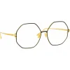 Linda Farrow - Leif Oversized Optical Glasses in Yellow Gold Black - LFL1148C6OPT - Linda Farrow Eyewear - Avvenice